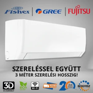 INVERTERES KLÍMA SZERELÉSSEL EGYÜTT